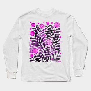 Flowers and foliage - purple and pink Long Sleeve T-Shirt